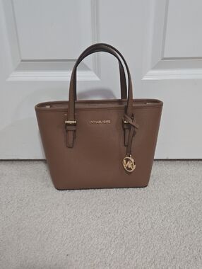 Michael Kors Brown Jet Set Small Top-Handle Tote